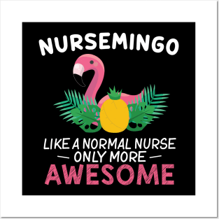 Nurse Flamingo Lover Gradution Birthday Gift Posters and Art